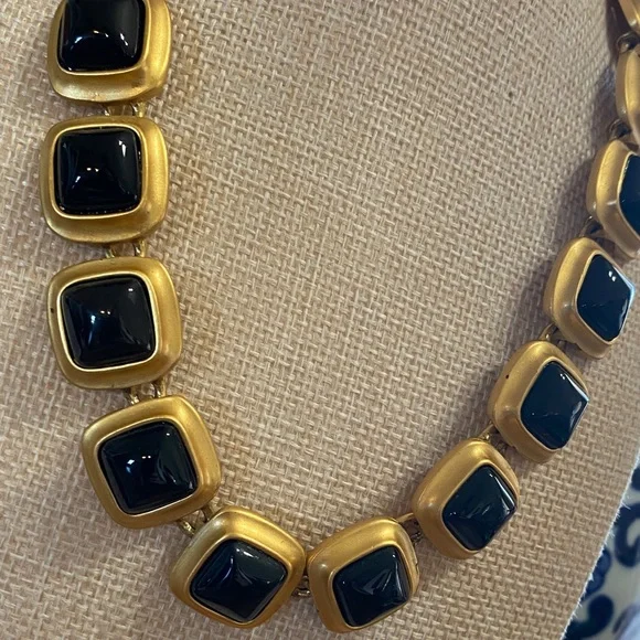 Anne Klein Matte Gold and Black Necklace - Picture 2 of 5